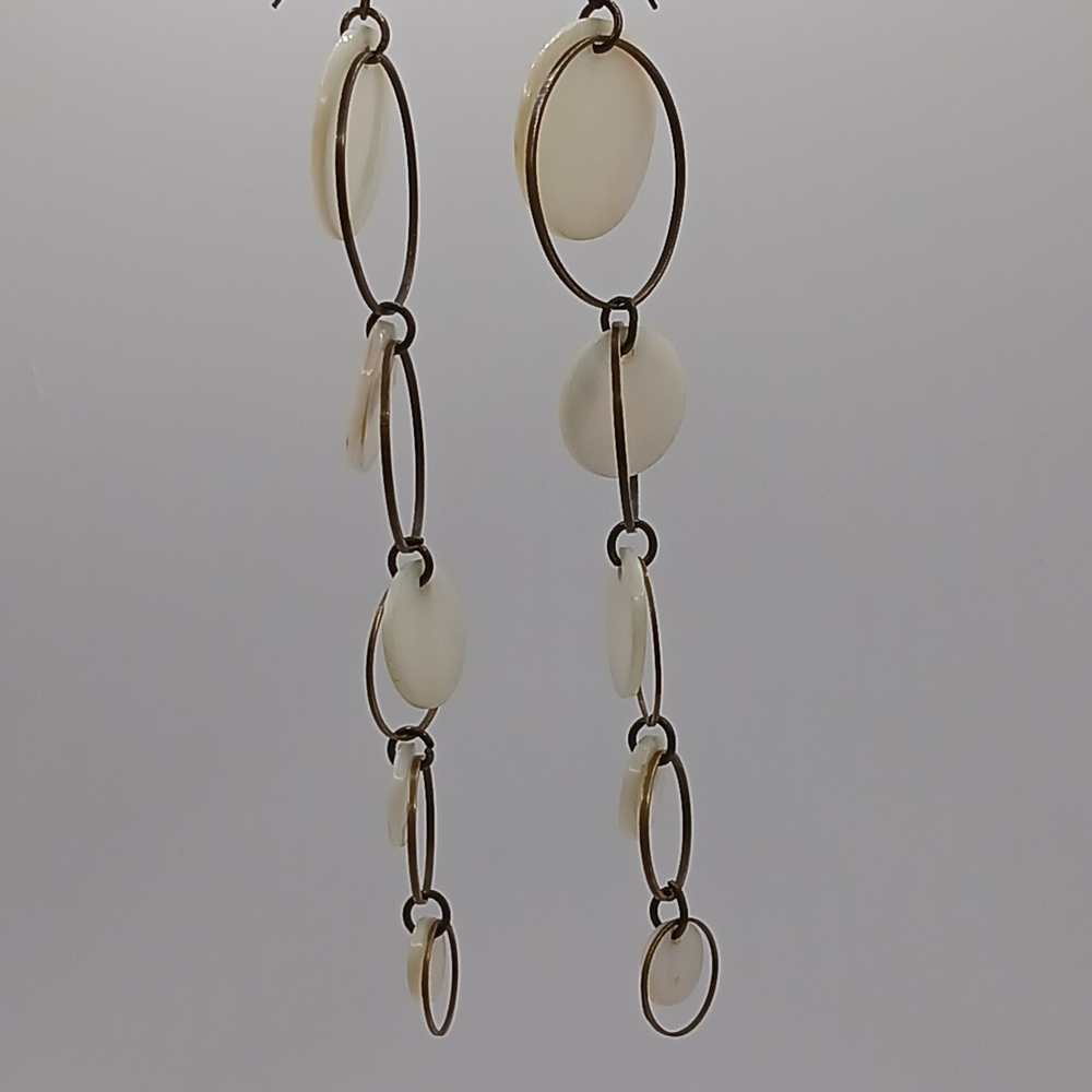 Elegant Cream Dangle Earrings
